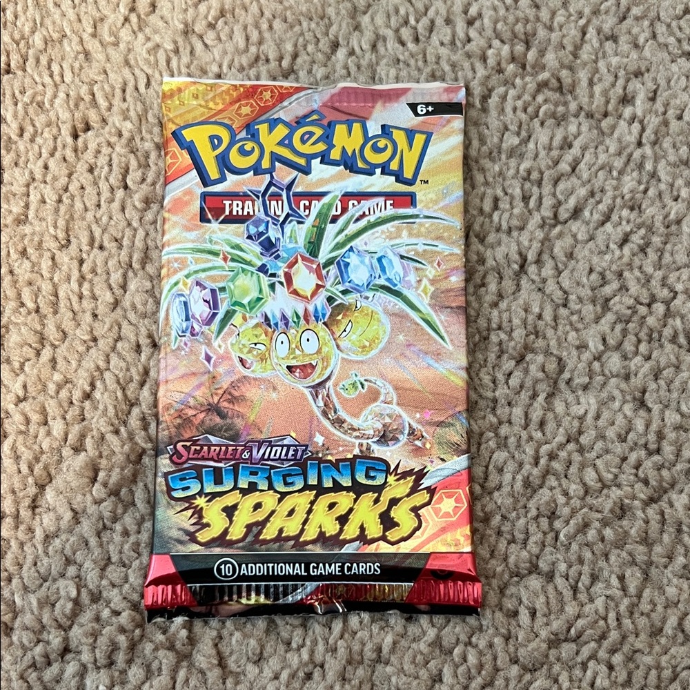 Pokemon Scarlet & Violet Surging Sparks Booster Pack - Gold, Red